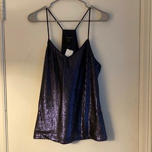 COPY - NWT Banana Republic sequin camisole top size medium navy blue